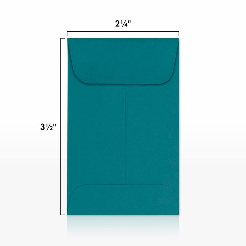 Envelopes.com LUXPaper #1 Coin Envelopes | 2 1/4" x 3 1/2" | Teal | 80lb. Text | 50 Qty - Image 3